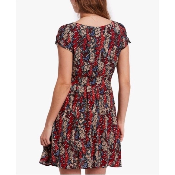 Free People Maroon Short Sleeve Mini A-Line Dress - Picture 2 of 5